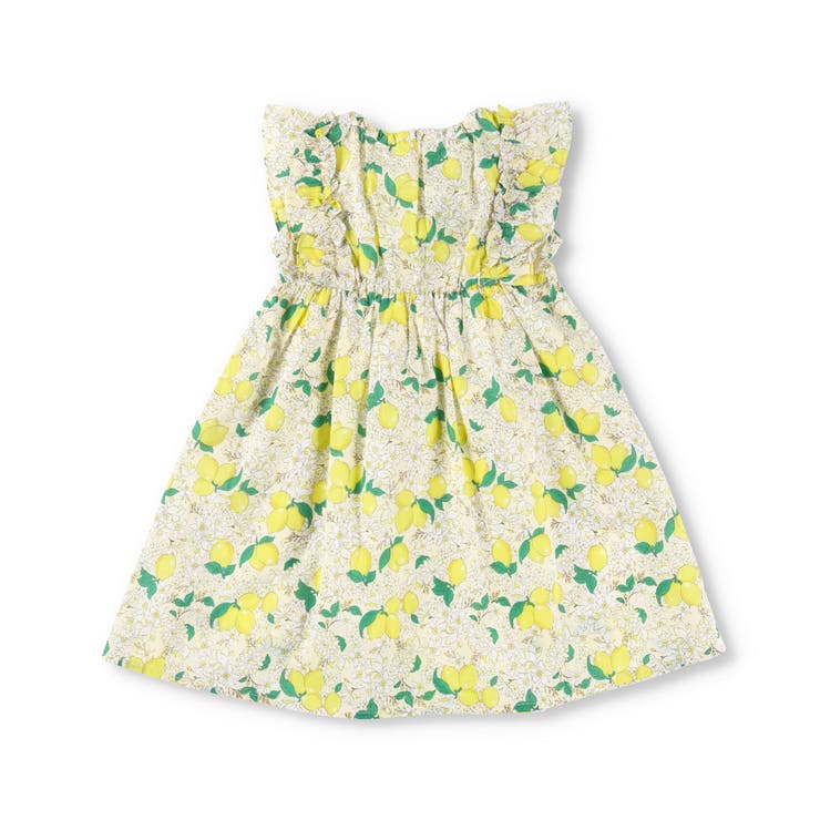 レモン総柄ワンピース 子供服 キッズ[品番：BRSK0003470