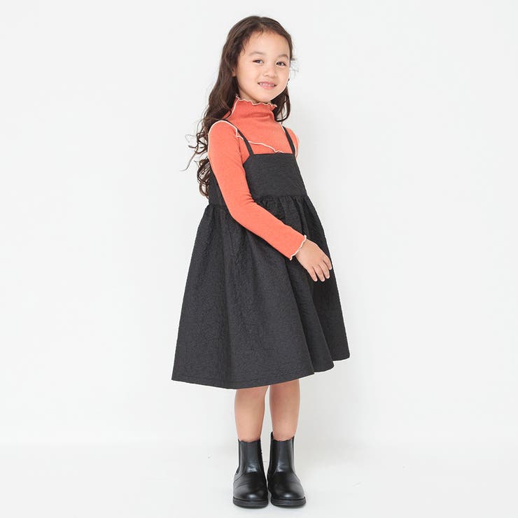 ブラック | ポコポコジャガード 変わり織りジャンパースカート | ブランシェス