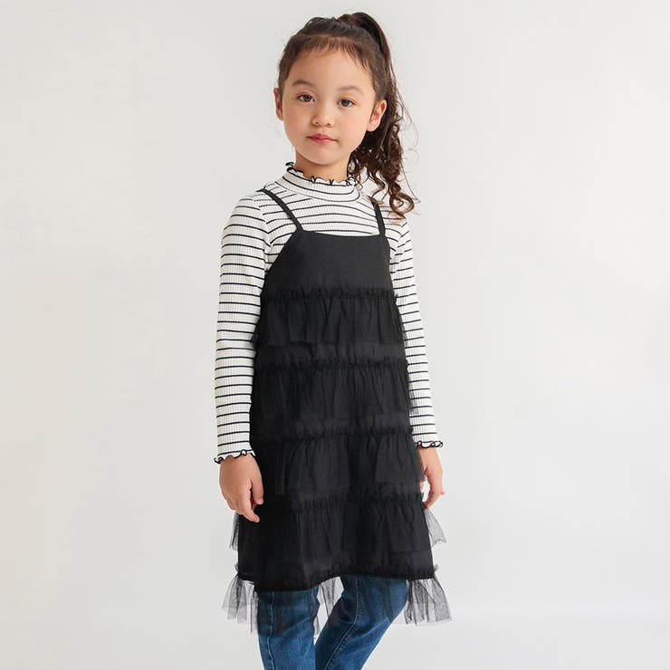 ブラック | 【プチレディ】フリフリジャンパースカート | ブランシェス