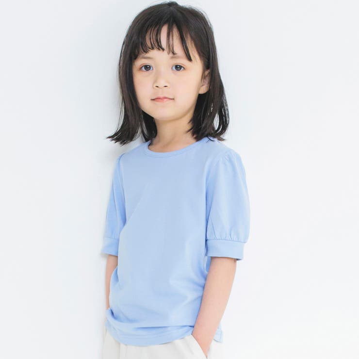 WEB限定】パフスリーブ5分袖Tシャツ 子供服 キッズ[品番：BRSK0003471