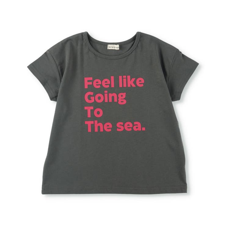 チャコールグレー | ロゴプリント半袖Tシャツ 子供服 キッズ | ブランシェス
