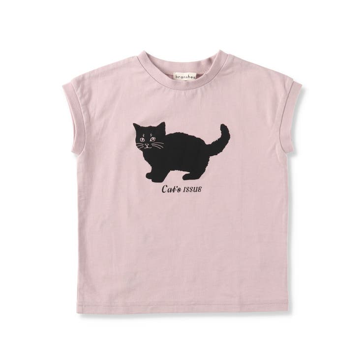 黒ネコプリントフレンチスリーブTシャツ 子供服 キッズ | ブランシェス | 詳細画像13 