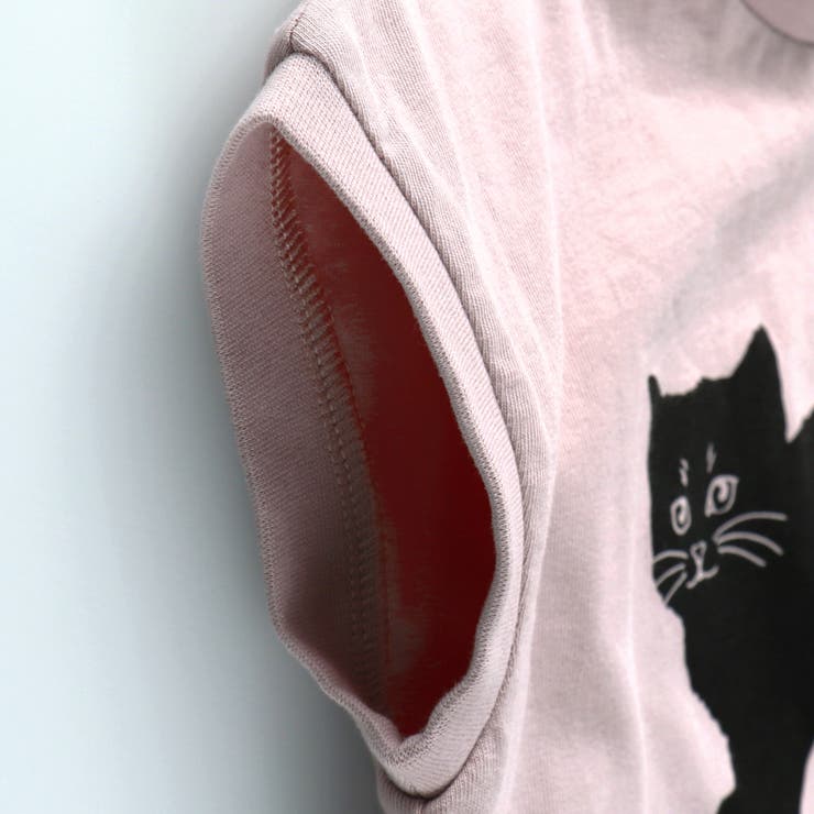 黒ネコプリントフレンチスリーブTシャツ 子供服 キッズ | ブランシェス | 詳細画像16 