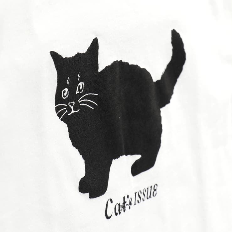 黒ネコプリントフレンチスリーブTシャツ 子供服 キッズ | ブランシェス | 詳細画像6 