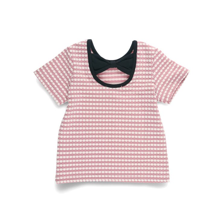 バックリボンハート柄ボーダーTシャツ[品番：BRSK0008245]｜BRANSHES 