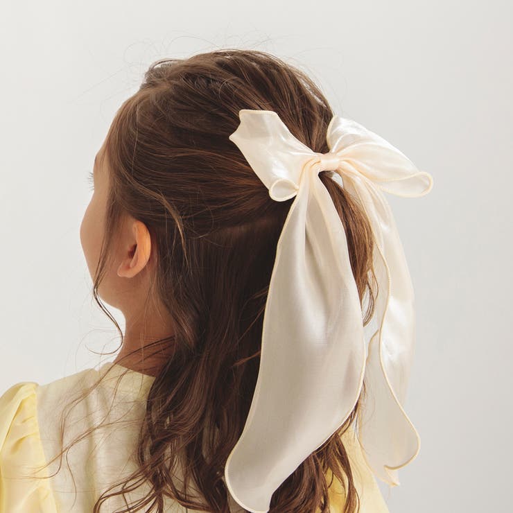 アイボリー | オーガンジービッグリボンヘアゴム | ブランシェス