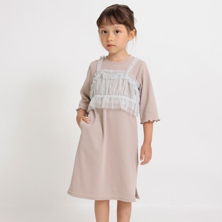 グレージュ | 【プチレディ】チュールセットワンピース | ブランシェス