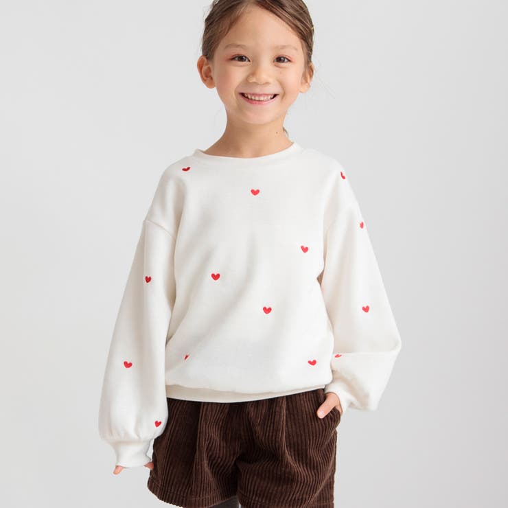 アイボリー | 【あったか】裏起毛刺繍トレーナー | ブランシェス