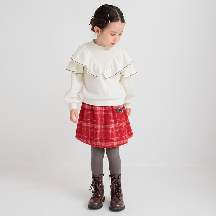 シャギーチェックスカート[品番：BRSK0008647]｜ブランシェスのキッズ