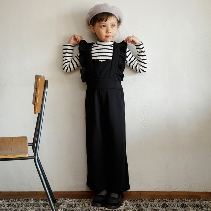 ブラック | 【プチレディ】ニットカルゼサロペット | ブランシェス