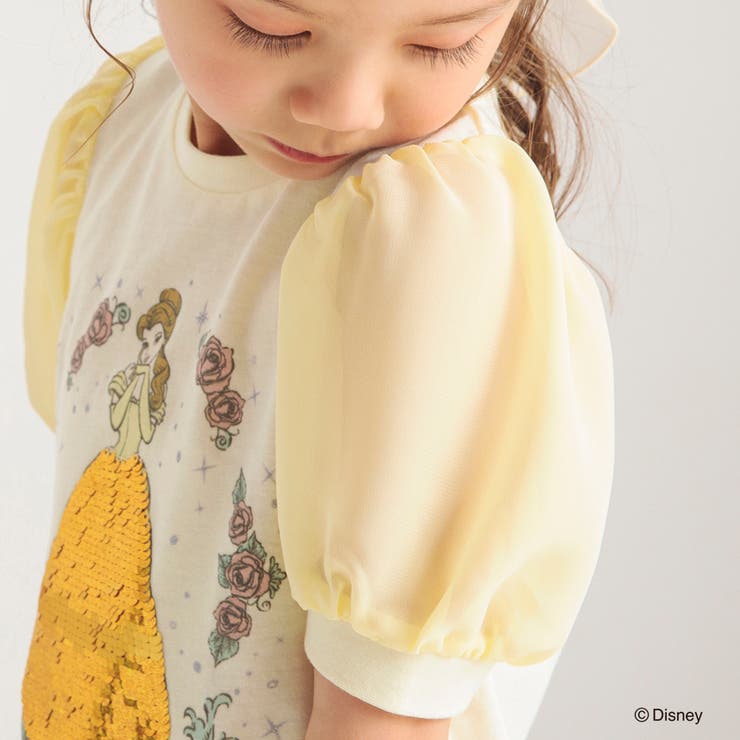 スパンコール×パフ袖Tシャツ[品番：BRSK0008343]｜ブランシェス