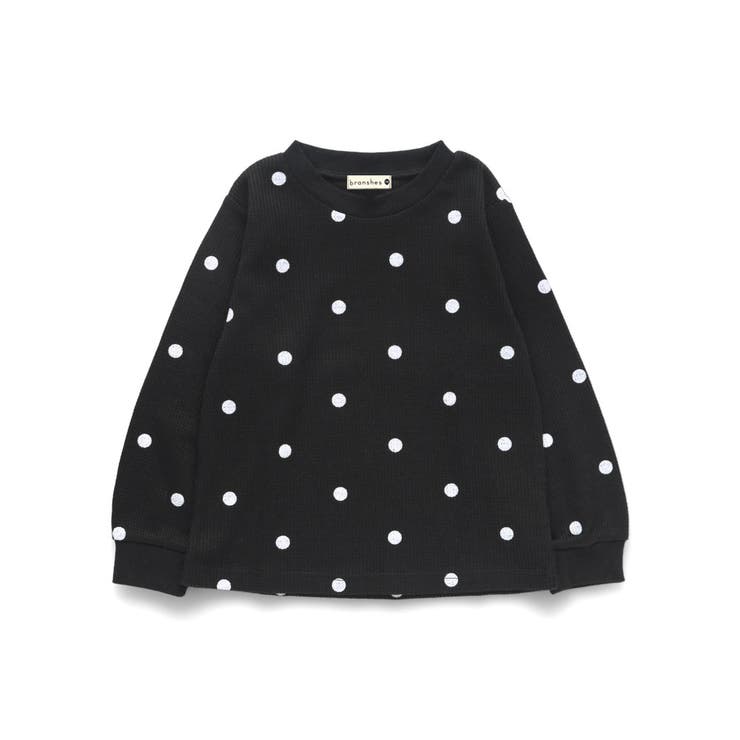 ブラック | 【ブランシェスmini】ワッフル長袖Tシャツ | ブランシェス