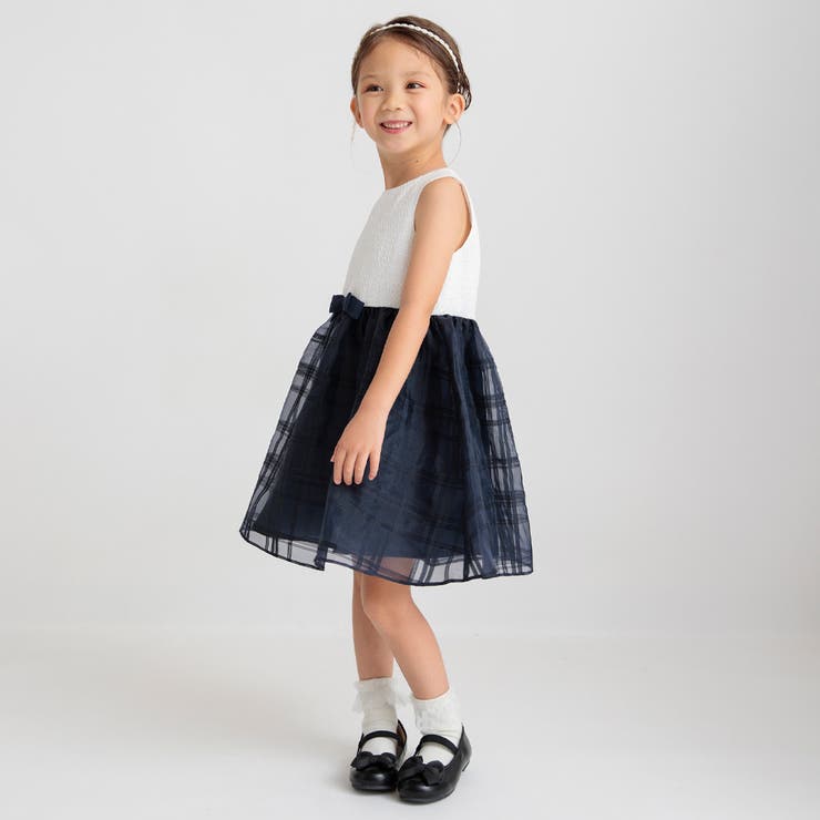 ネイビーブルー | 【フォーマル】シャドーチェック ジャンパースカート ワンピース | ブランシェス