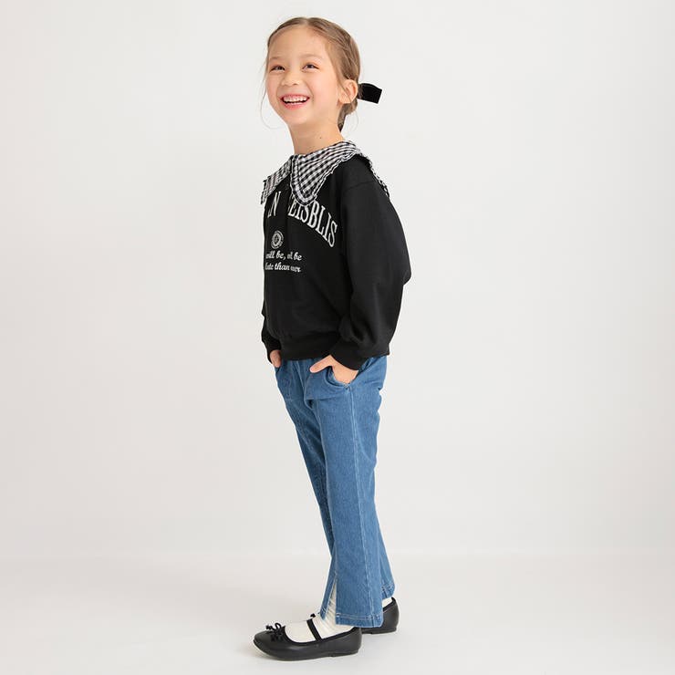 スリット入りロングパンツ/フレア パンツ/デニム/デニムパンツ | ブランシェス | 詳細画像5 