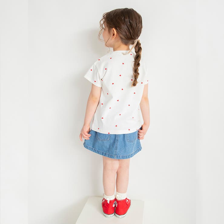 総柄半袖Tシャツ ハート刺繍 ボーダー | ブランシェス | 詳細画像5 