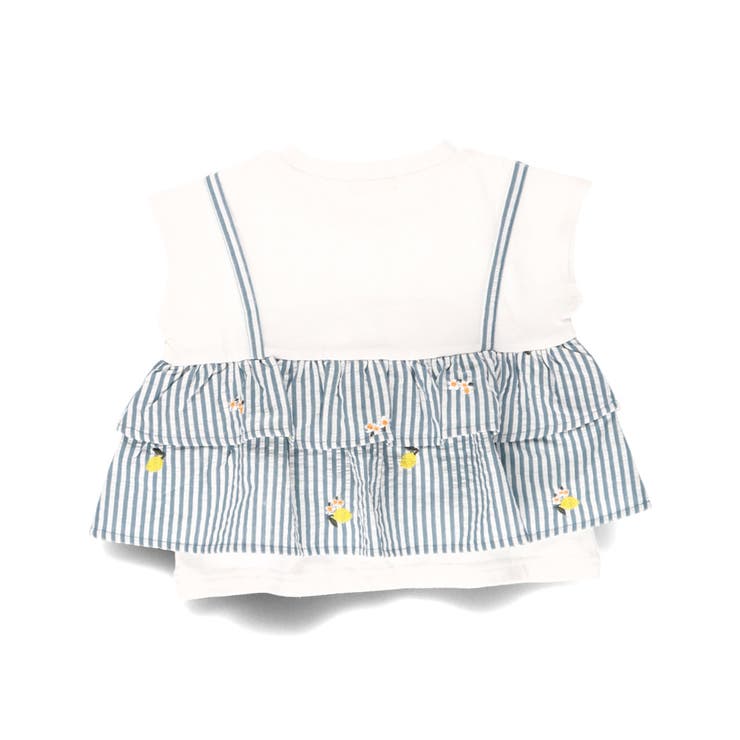 【おそろい】レモン＆フラワー総柄刺しゅうドッキングTシャツ | ブランシェス | 詳細画像6 