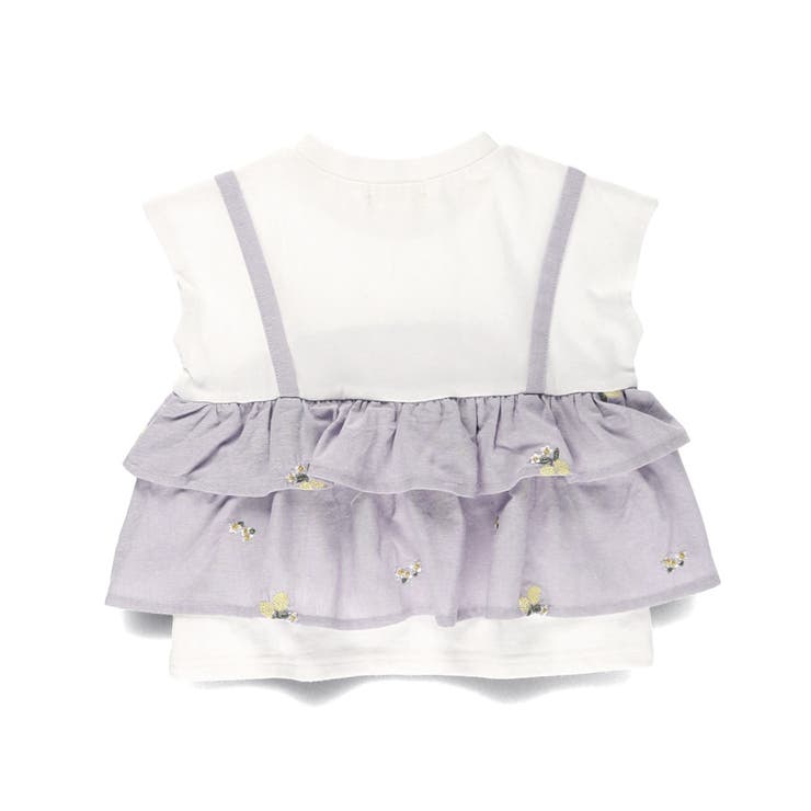 【おそろい】レモン＆フラワー総柄刺しゅうドッキングTシャツ | ブランシェス | 詳細画像8 