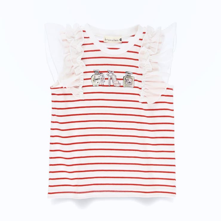 モチーフ刺繍肩フリルTシャツ/JUN IIDA/綿100%/シフォン | ブランシェス | 詳細画像10 