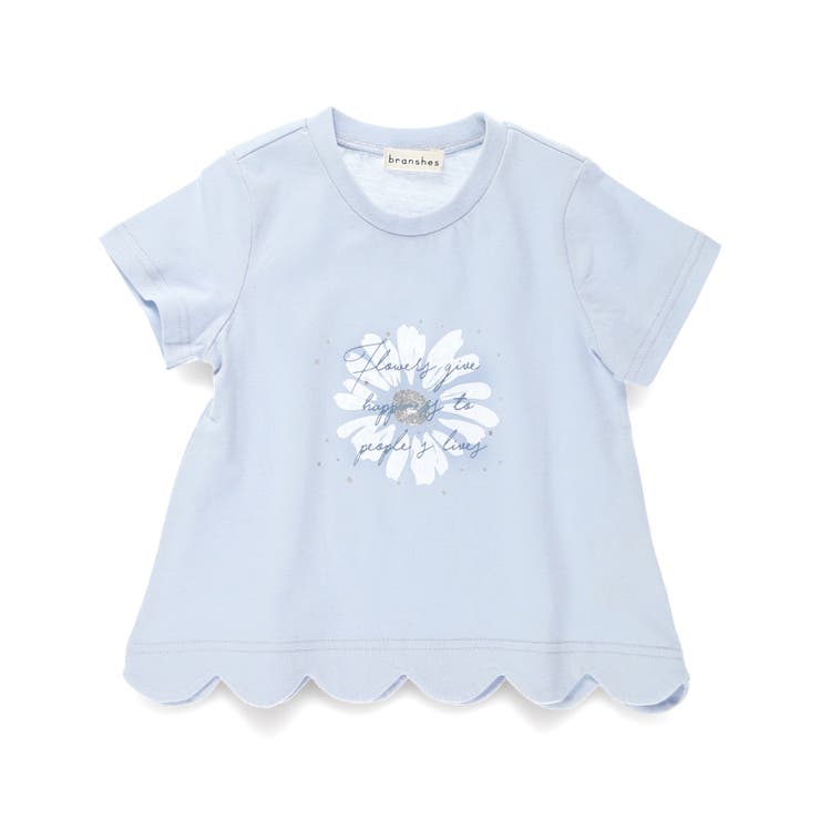 【プチプラ】裾スカラップ半袖Tシャツ/綿100% | ブランシェス | 詳細画像2 