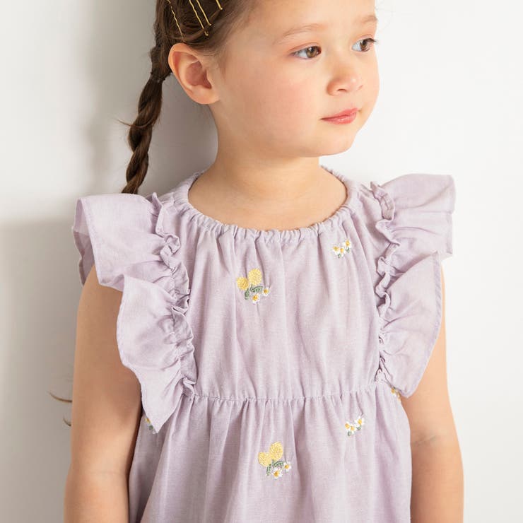 【おそろい】レモン＆フラワー総柄刺しゅうチュニック 綿100% ブラウス | ブランシェス | 詳細画像14 