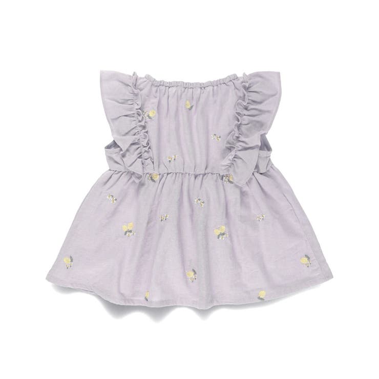 【おそろい】レモン＆フラワー総柄刺しゅうチュニック 綿100% ブラウス | ブランシェス | 詳細画像15 