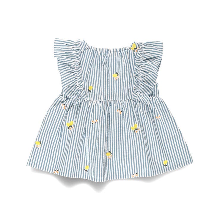 【おそろい】レモン＆フラワー総柄刺しゅうチュニック 綿100% ブラウス | ブランシェス | 詳細画像8 