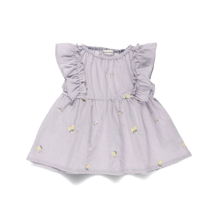 【おそろい】レモン＆フラワー総柄刺しゅうチュニック 綿100% ブラウス | ブランシェス | 詳細画像9 