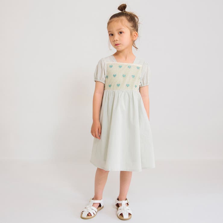 ハート柄刺繍ワンピース/綿100%/かぎ針編み | ブランシェス | 詳細画像15 