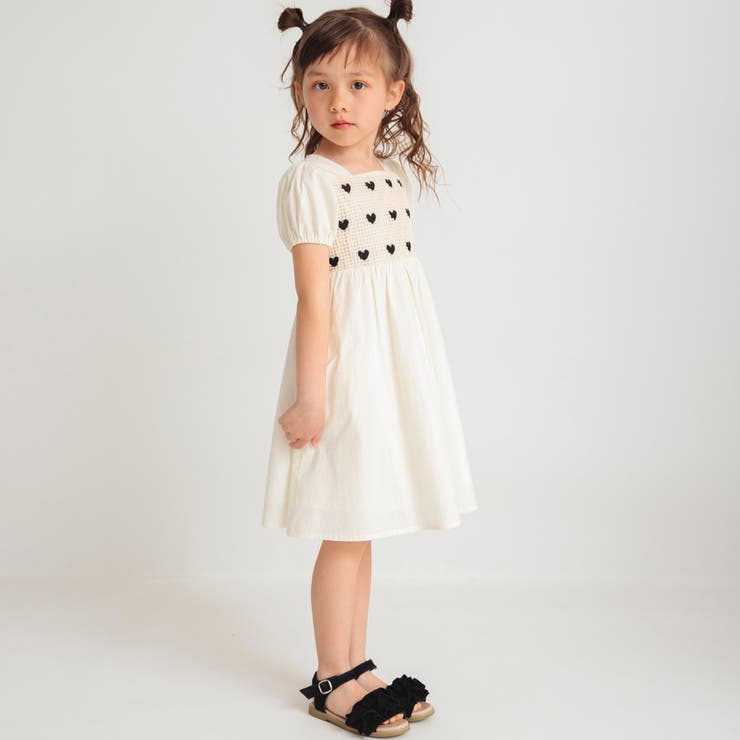 ハート柄刺繍ワンピース/綿100%/かぎ針編み | ブランシェス | 詳細画像3 