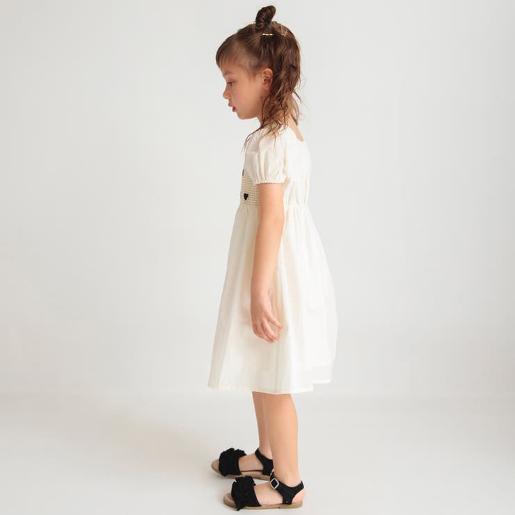 ハート柄刺繍ワンピース/綿100%/かぎ針編み | ブランシェス | 詳細画像4 