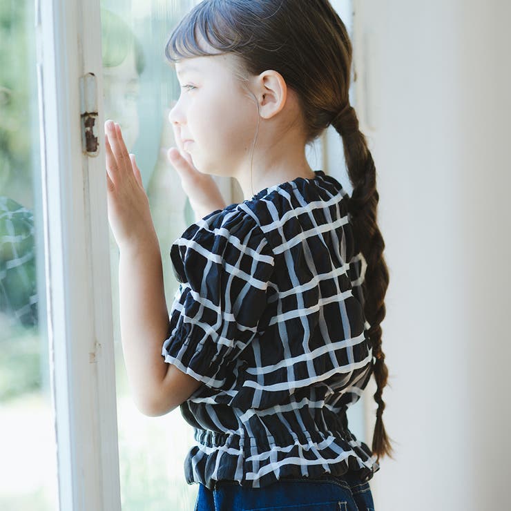 くしゅくしゅカットソー/ブラウス/チェック/女の子/シアー | ブランシェス | 詳細画像14 
