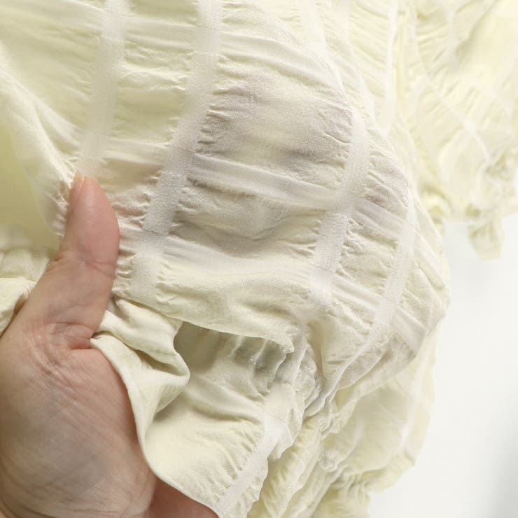 くしゅくしゅカットソー/ブラウス/チェック/女の子/シアー | ブランシェス | 詳細画像5 