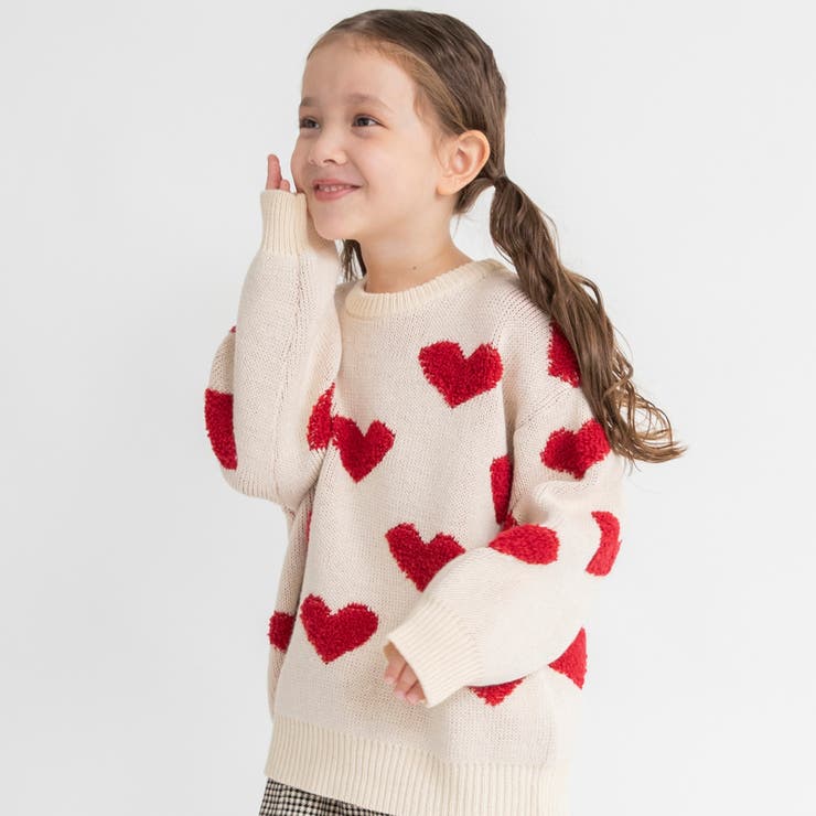 アイボリー | 総柄ジャガード ニット キッズ | ブランシェス