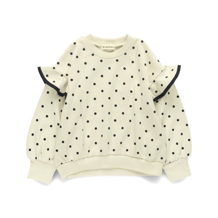 肩フリル トレーナー/150cm/女の子/ドット柄 | ブランシェス | 詳細画像2