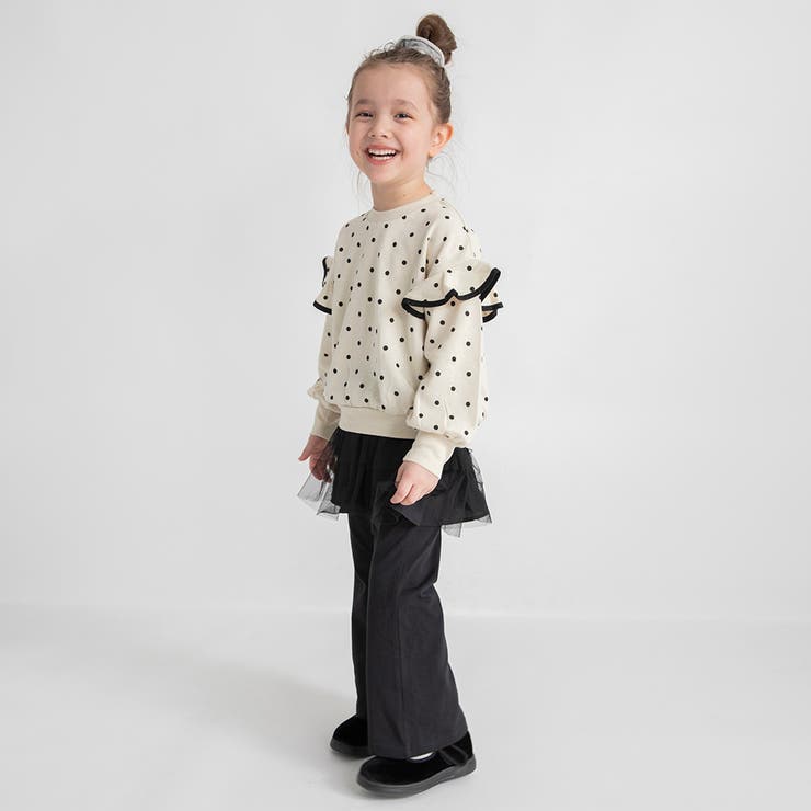 肩フリル トレーナー/150cm/女の子/ドット柄 | ブランシェス | 詳細画像4