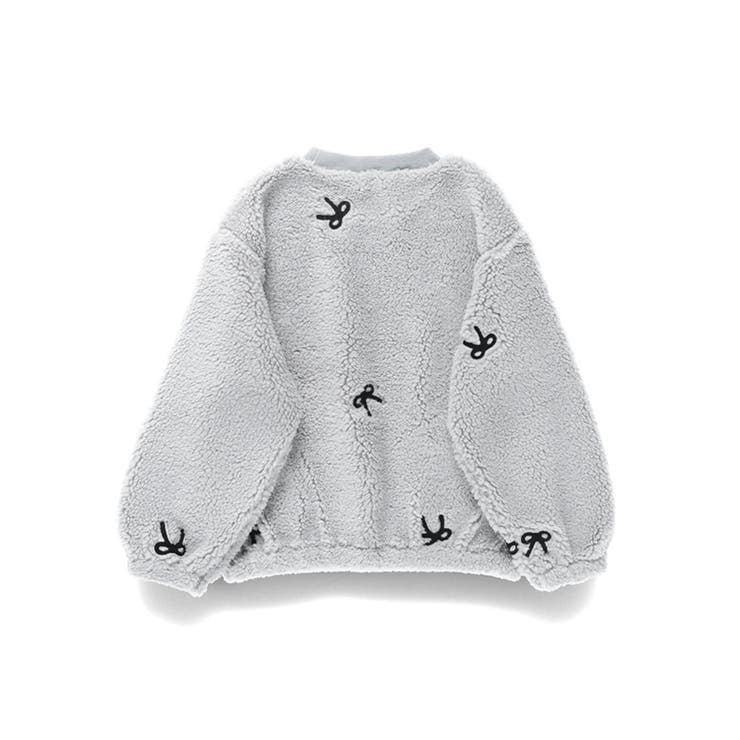 リボン総柄刺しゅうボア トレーナー 150cm | ブランシェス | 詳細画像17 