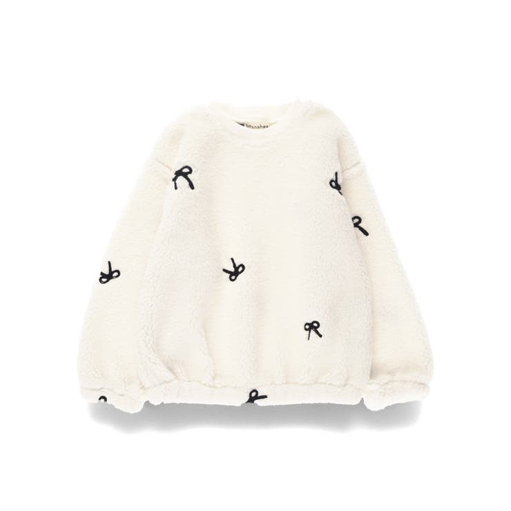 リボン総柄刺しゅうボア トレーナー 150cm | ブランシェス | 詳細画像2 