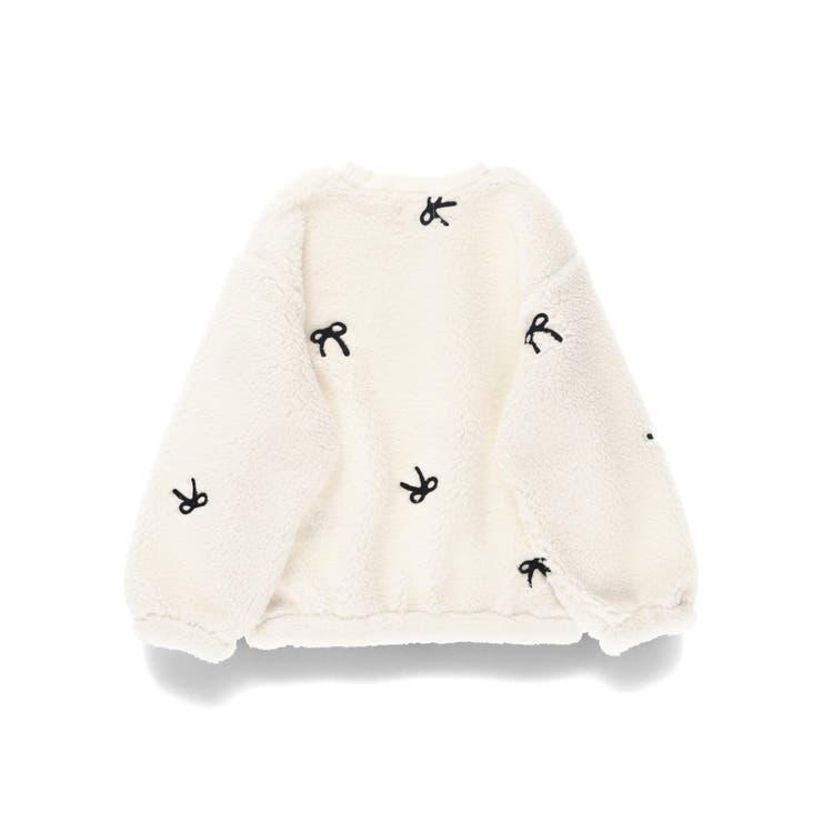 リボン総柄刺しゅうボア トレーナー 150cm | ブランシェス | 詳細画像5 