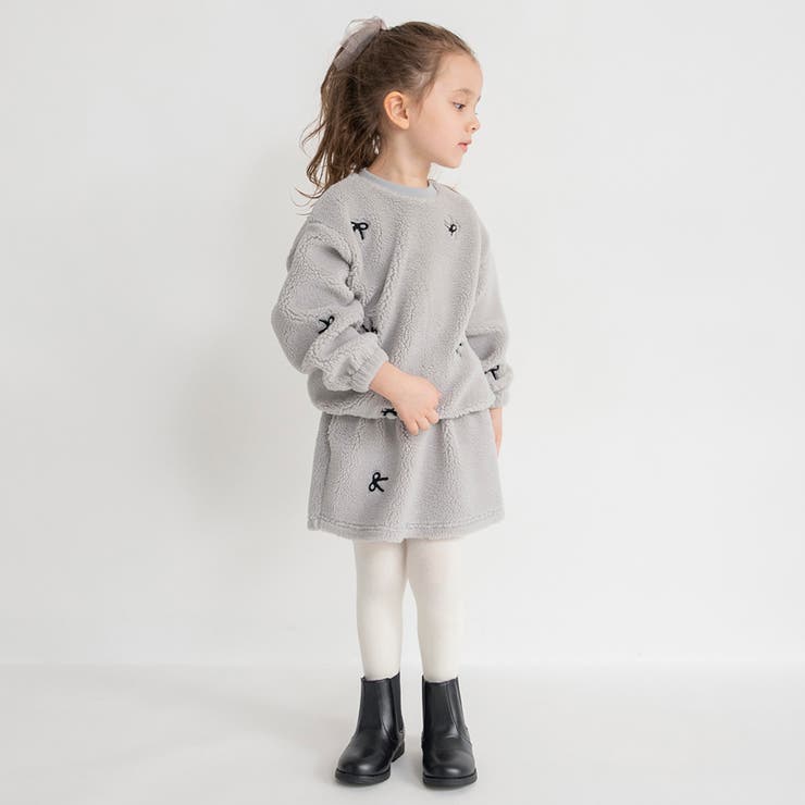 リボン総柄刺しゅうボア トレーナー 150cm | ブランシェス | 詳細画像8 