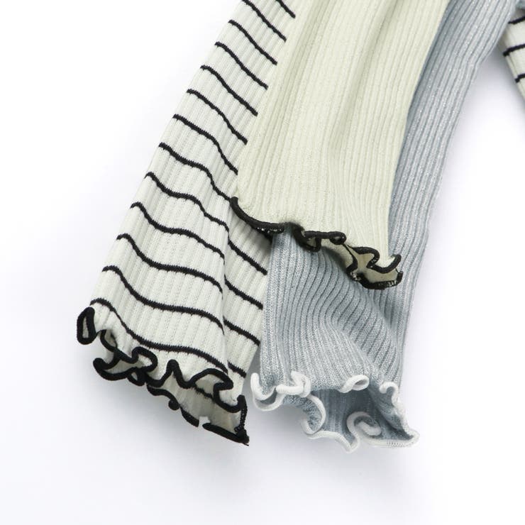 ラメ単色/ボーダーテレコ長袖Tシャツ150cm/女の子/インナー | ブランシェス | 詳細画像3 