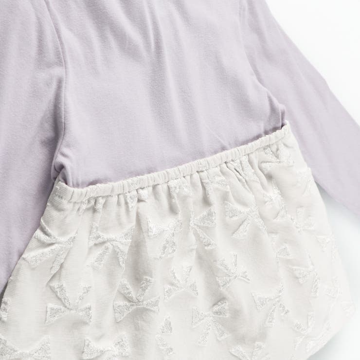 【おそろい】リボン柄ドッキング長袖Tシャツ 女の子 150cm | ブランシェス | 詳細画像15 