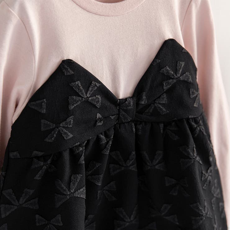 【おそろい】リボン柄ドッキング長袖Tシャツ 女の子 150cm | ブランシェス | 詳細画像17 