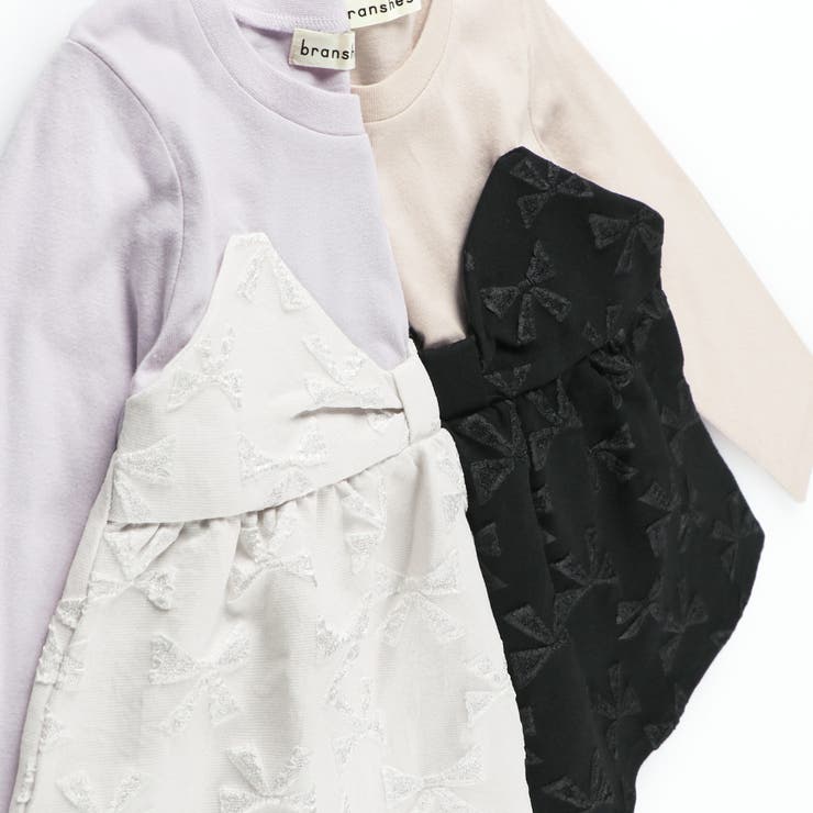 【おそろい】リボン柄ドッキング長袖Tシャツ 女の子 150cm | ブランシェス | 詳細画像9 