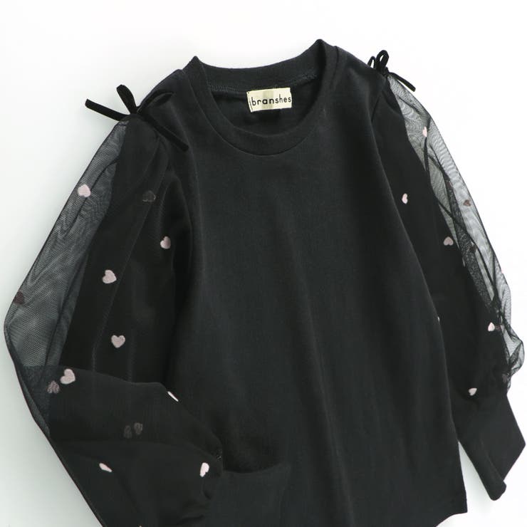 袖チュール長袖Tシャツ/150cm/女の子/ハート柄/フロッキー | ブランシェス | 詳細画像17