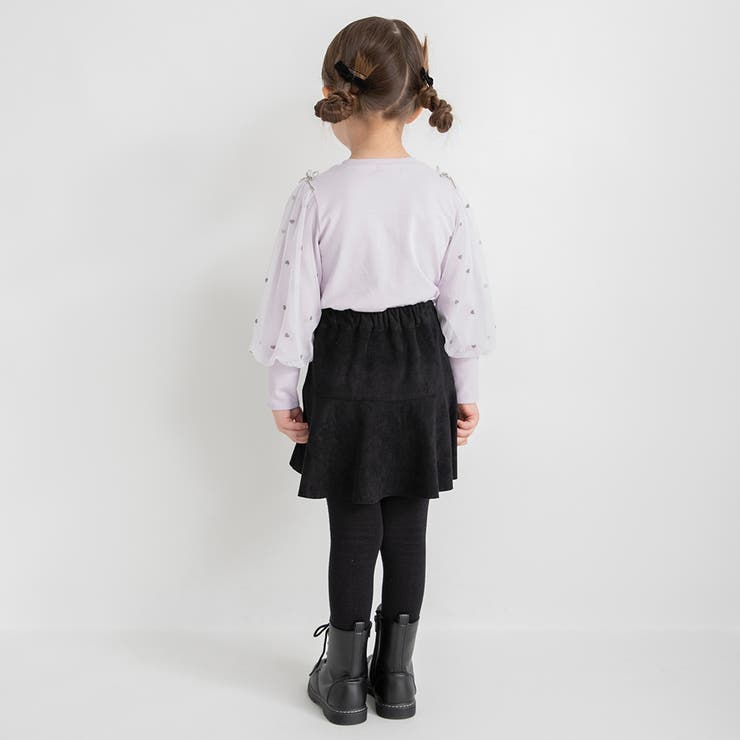 袖チュール長袖Tシャツ/150cm/女の子/ハート柄/フロッキー | ブランシェス | 詳細画像5