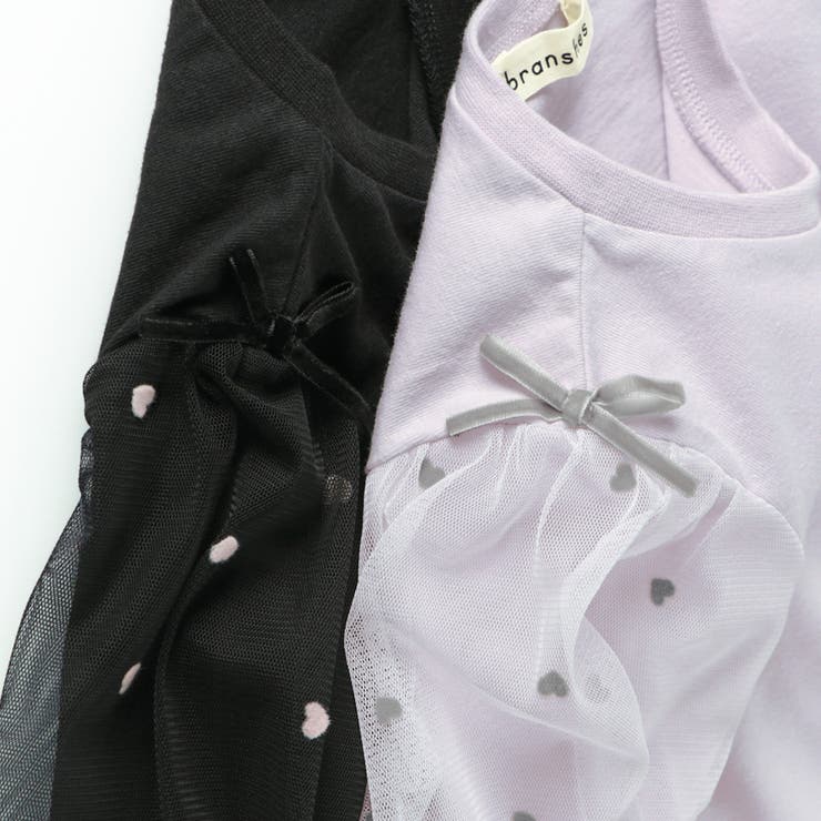 袖チュール長袖Tシャツ/150cm/女の子/ハート柄/フロッキー | ブランシェス | 詳細画像9