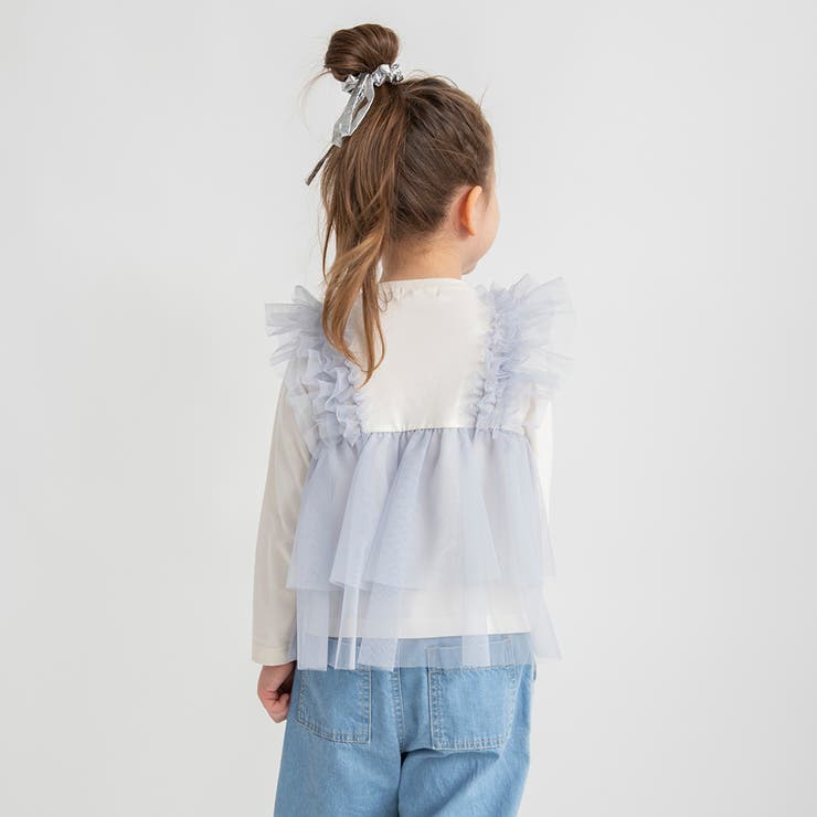 チュール レイヤード風長袖Tシャツ ドッキング | ブランシェス | 詳細画像6