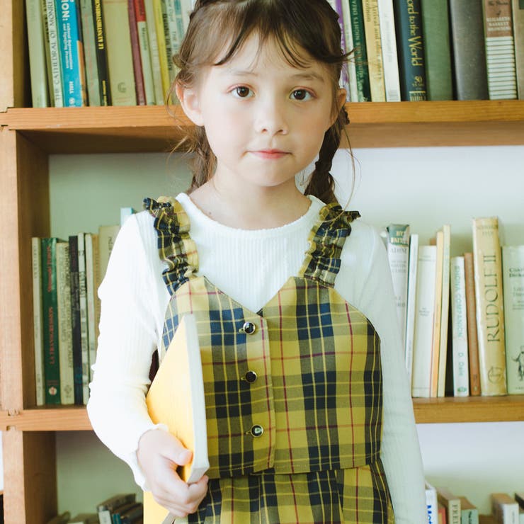 イエロー | チェック柄トップス セット セットアップ可 | ブランシェス