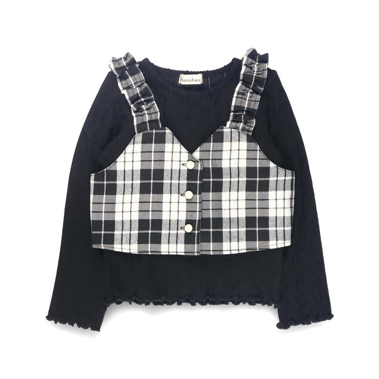ブラック | チェック柄トップス セット セットアップ可 | ブランシェス