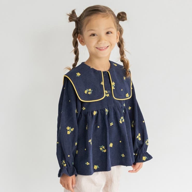 ネイビーブルー | 【おそろい】きんもくせい刺しゅうチュニック | ブランシェス